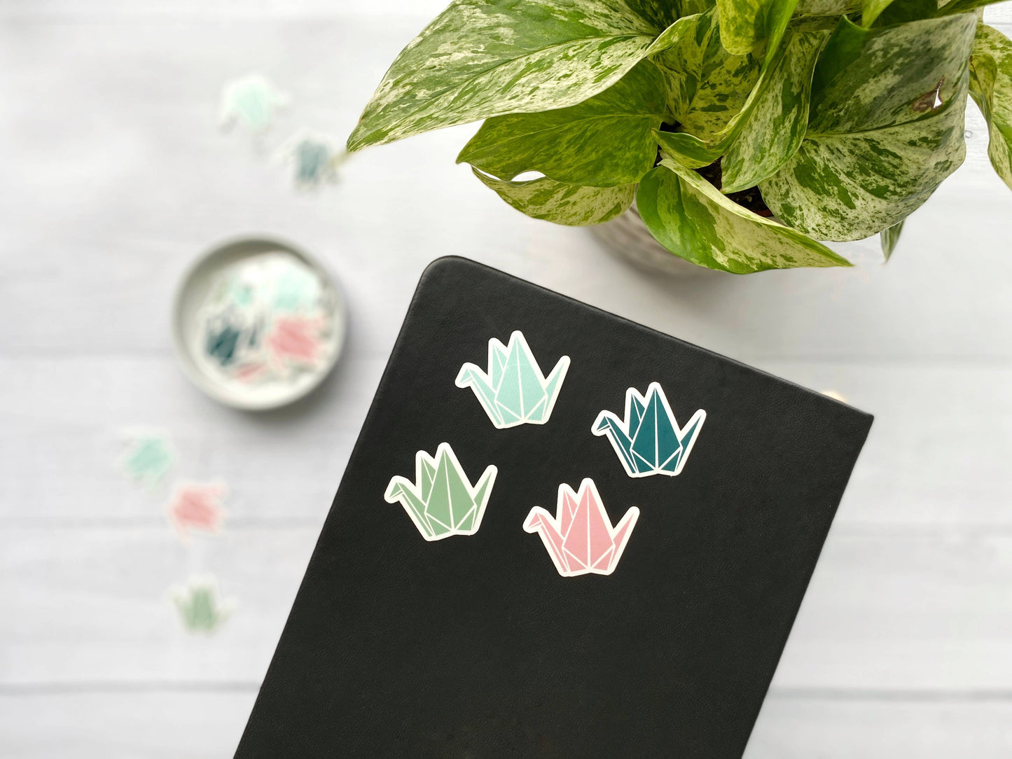 Mini Origami Cranes Vinyl Sticker Set