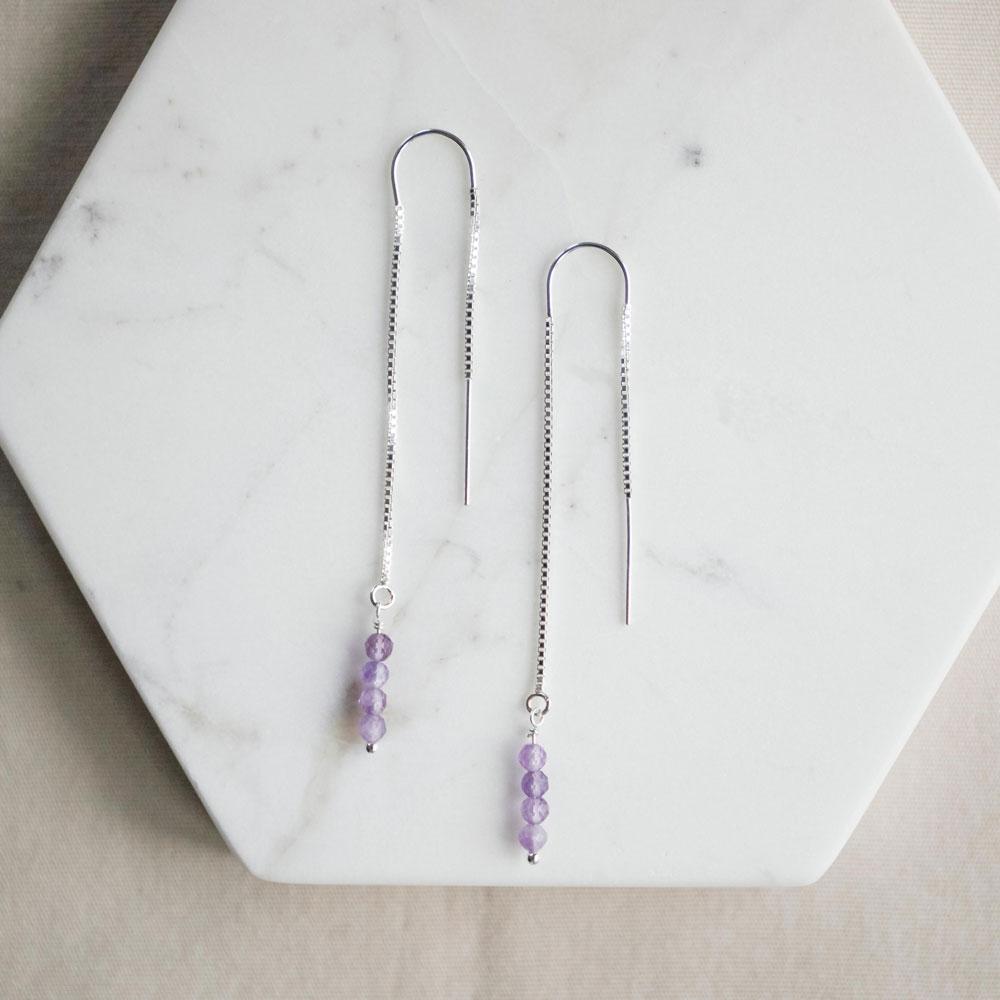 Amethyst Bar Threaders