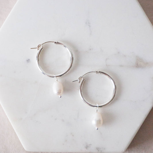 Pearl XL Huggie Hoops