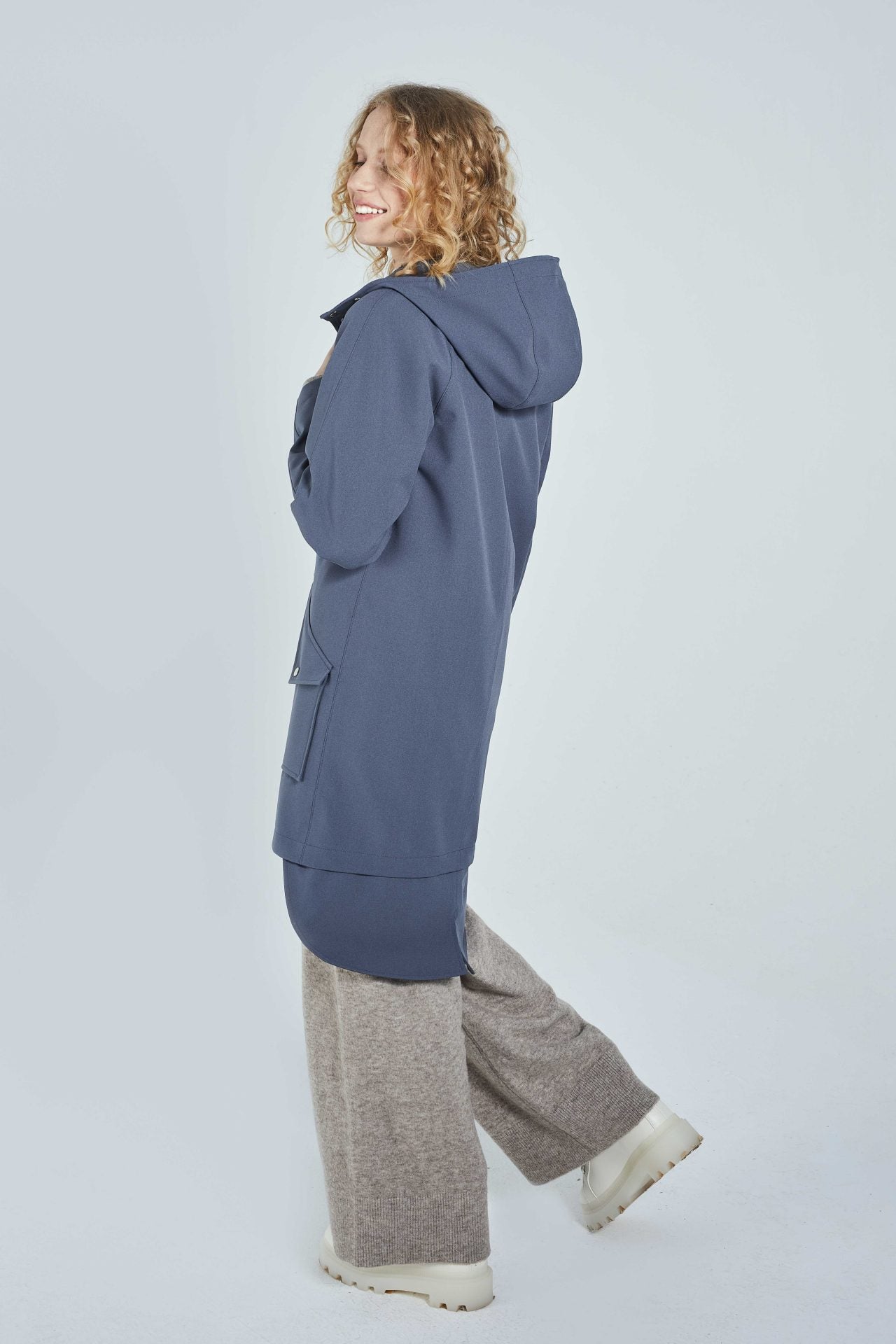 Grey Unisex City Raincoat - recycled material