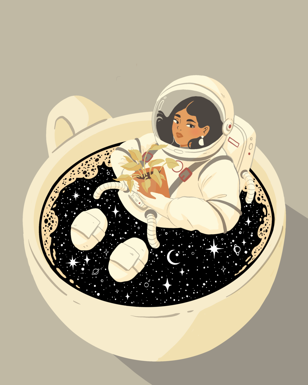 Astro Latte Girl Print