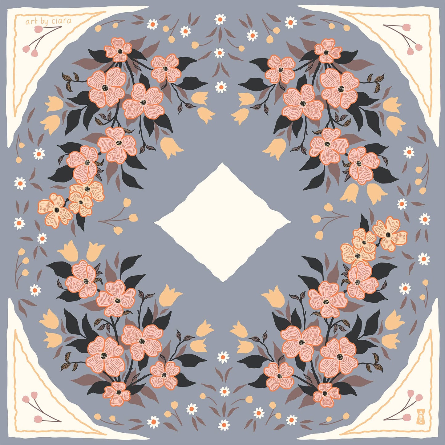 Blue Dogwood Bandana