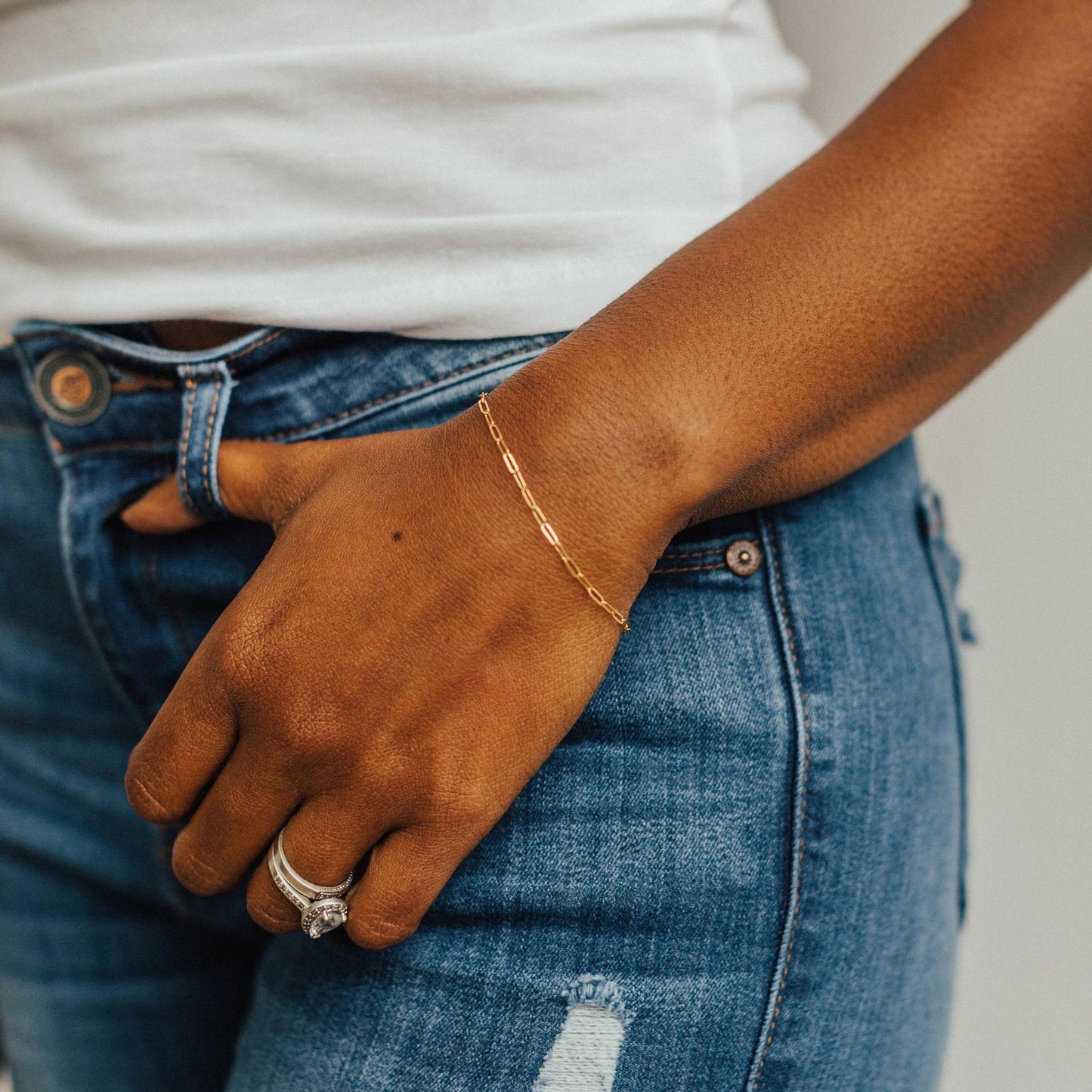 Drawn Chain Bracelet - gold
