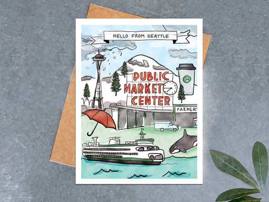 Hello From Seattle Icons Card