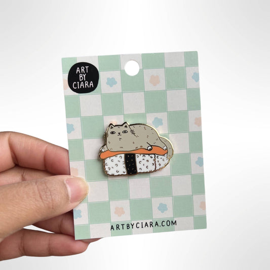 Sushi Nigiri Kitty Enamel Pin