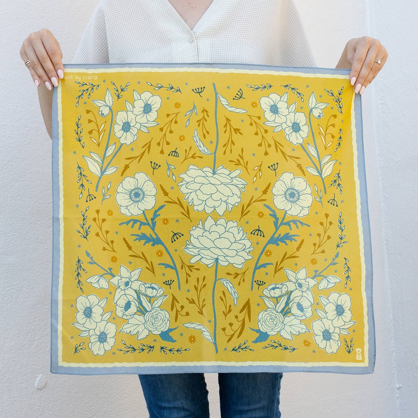 Floral Mustard Bandana