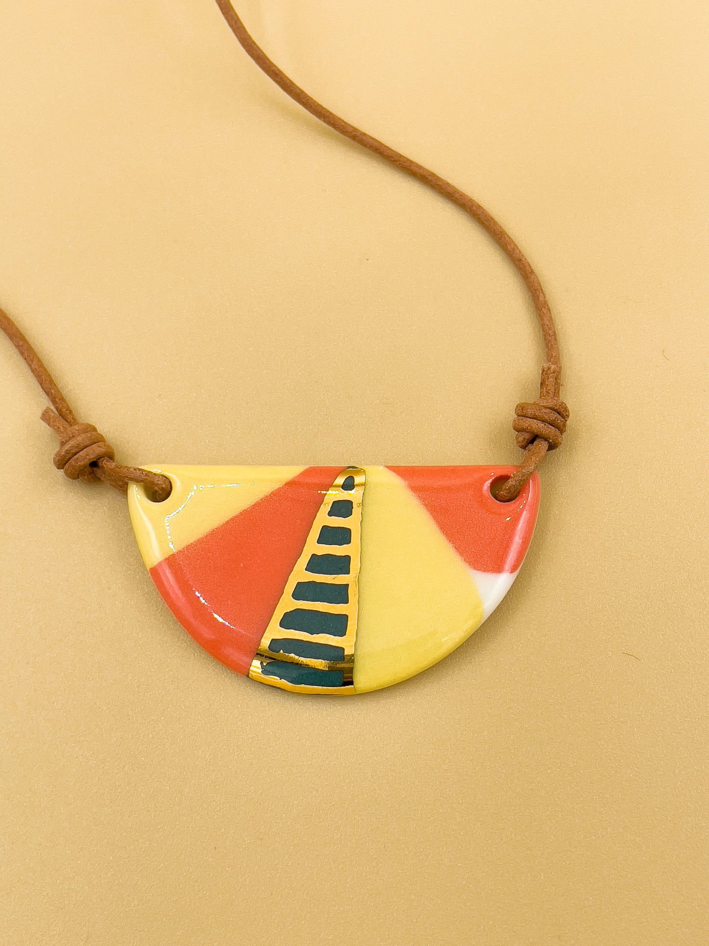 Fire Hapa Moon Necklace