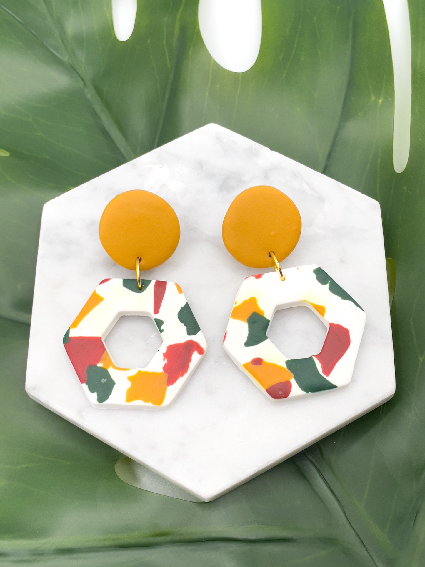 Hexagon Cut Out Earrings