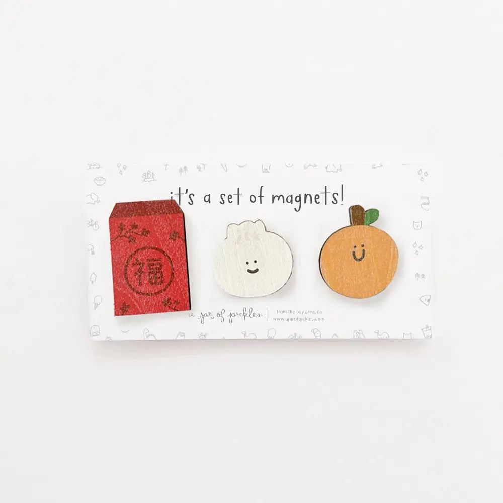 Lunar New Year Wood Magnet (Set of 3)