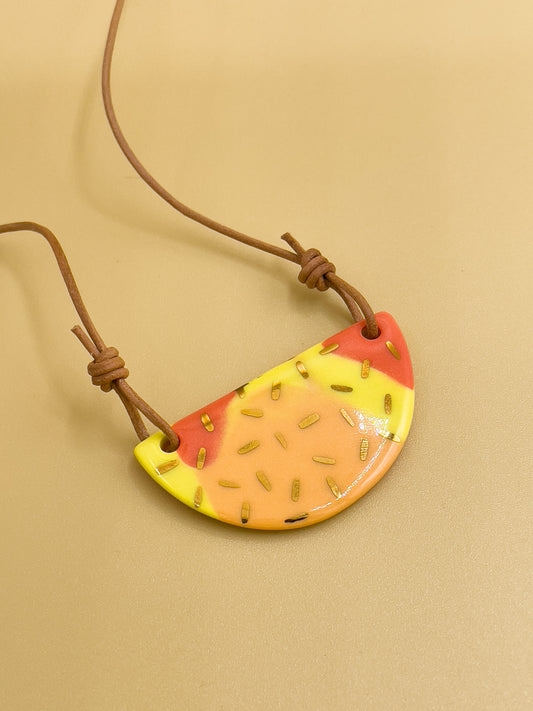 Fire Hapa Moon Necklace
