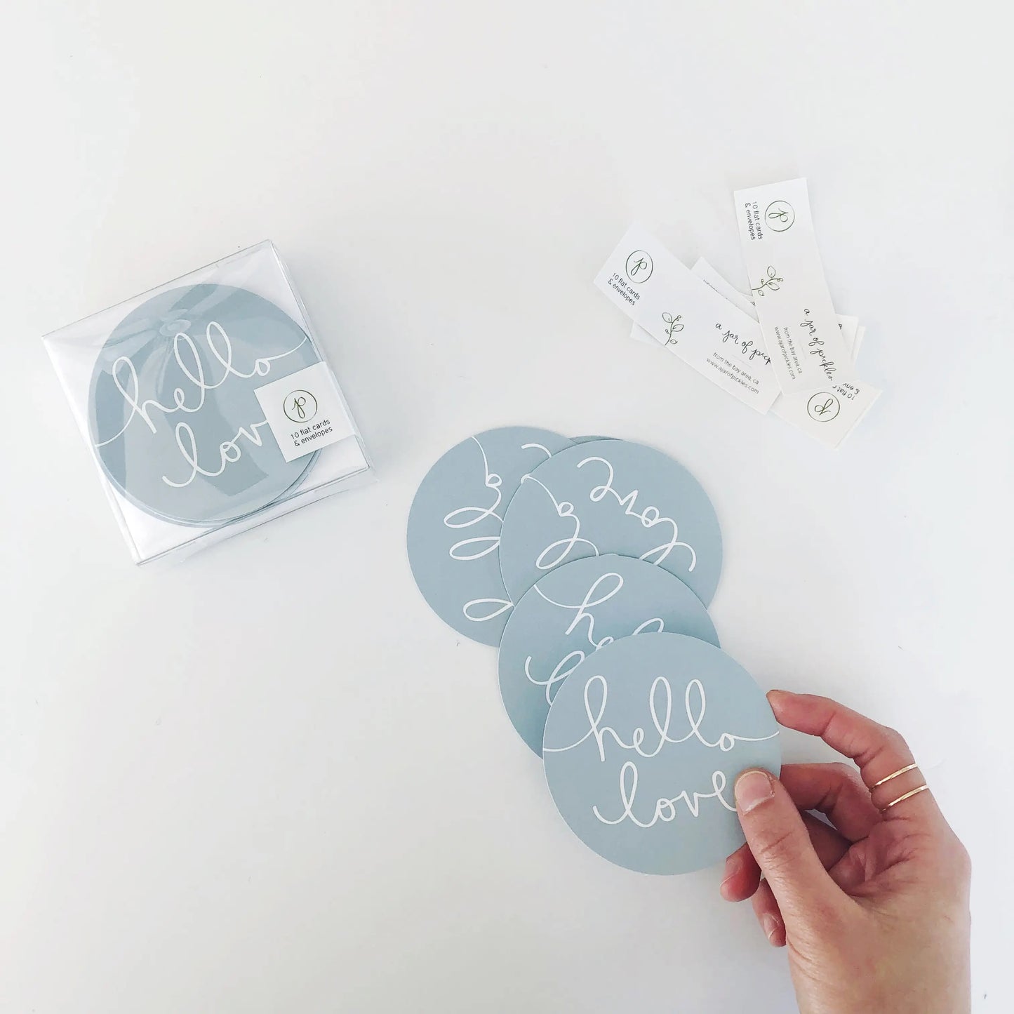 Hello Love Mini Circle Flat Card Set of 10 Card