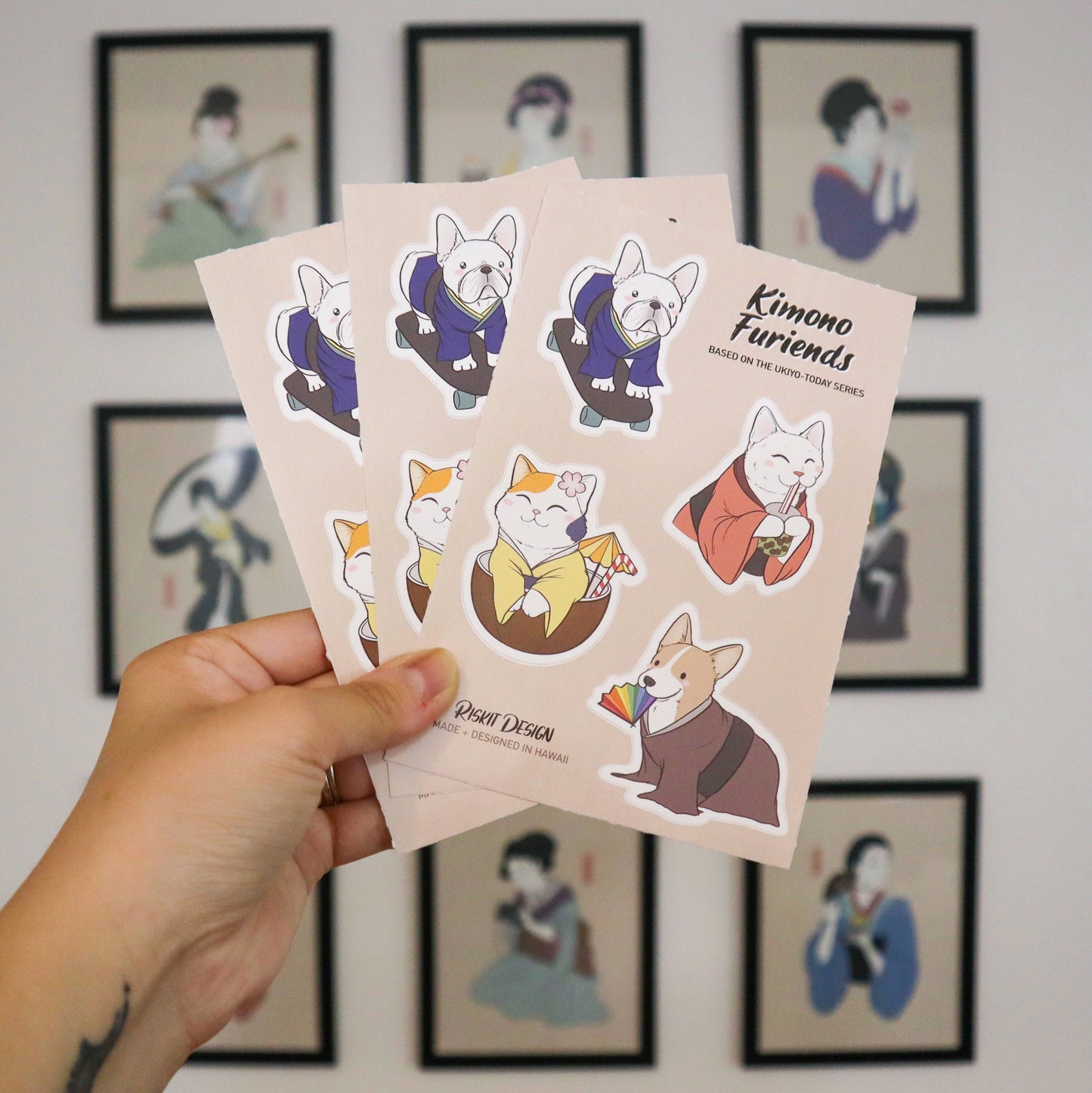 Kimono Furiends Vinyl Sticker Sheet