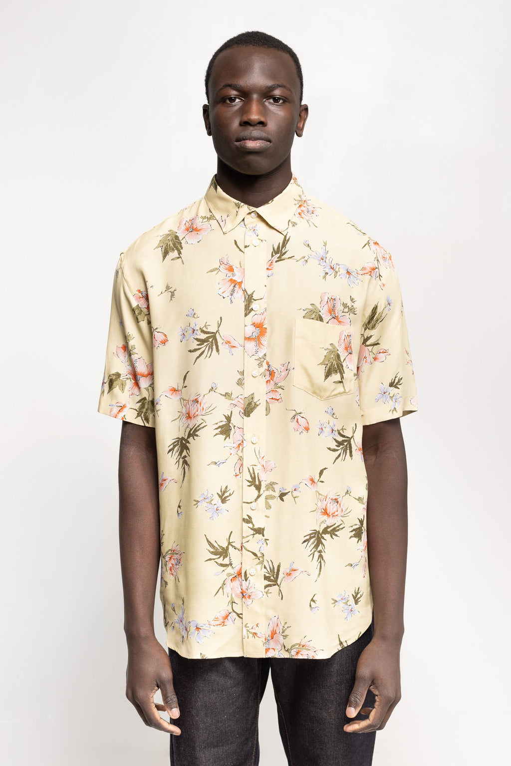 Shortsleeve Yellow Big Flower Print