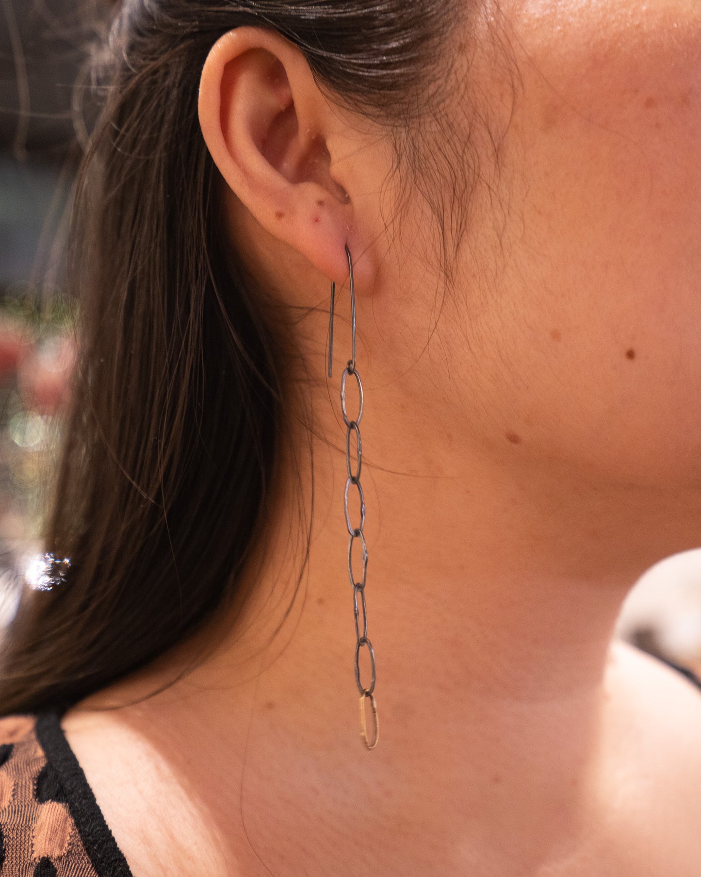 Oval Rain Chains Earrings