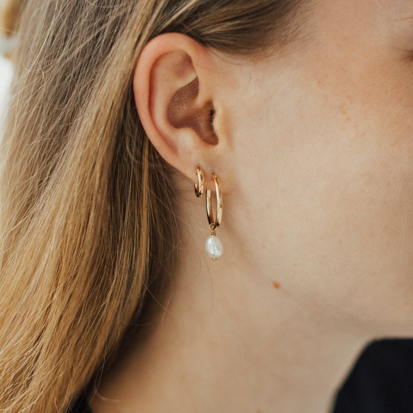 Pearl XL Huggie Hoops