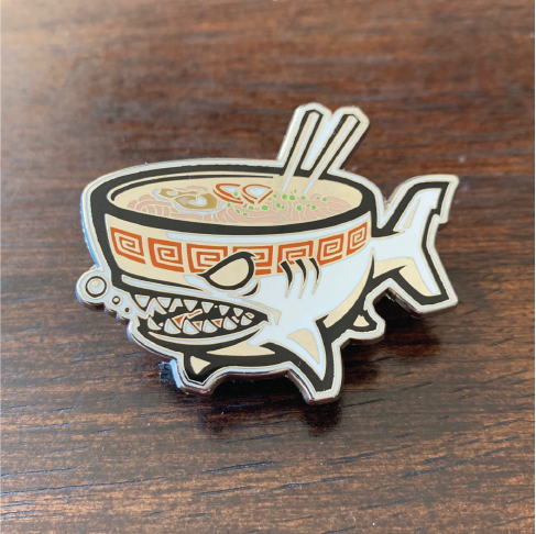 Ramen Shark Enamel Pin