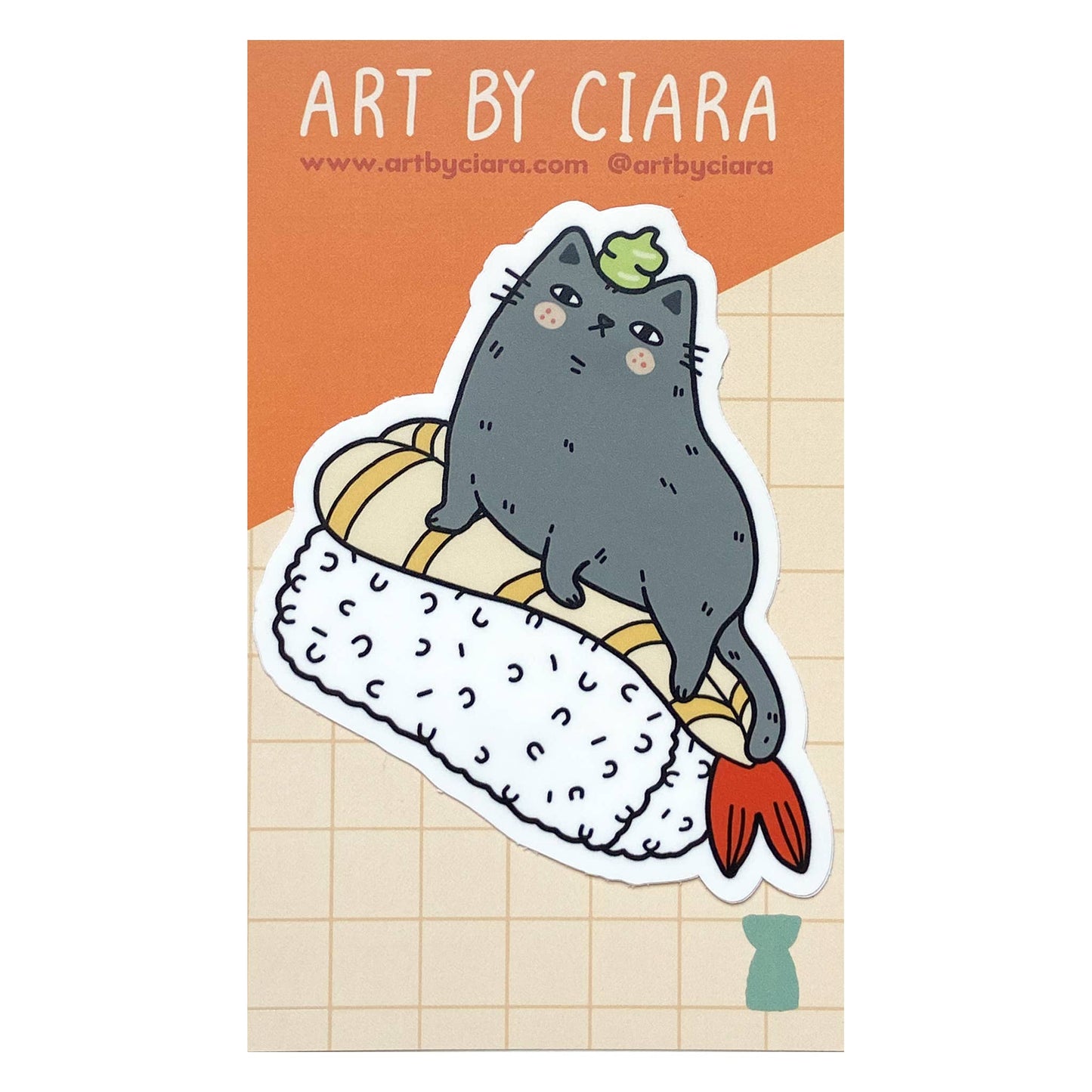 Shrimp Ebi Nigiri Cat Sticker