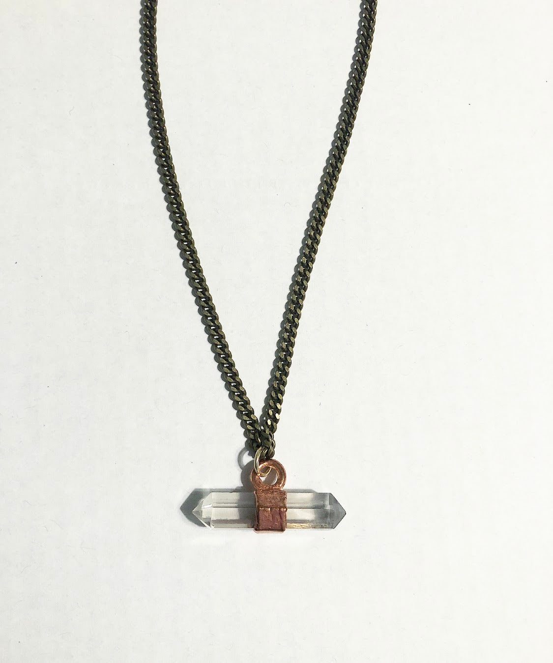 White Aventurine Horizontal Bar Crystal Necklace