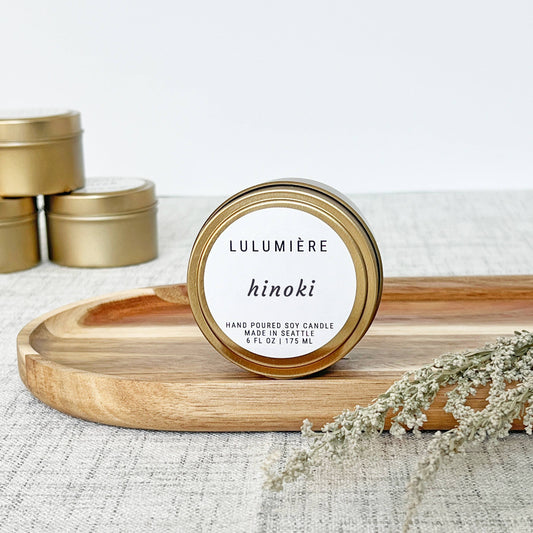 Hinoki Gold Tin Candle