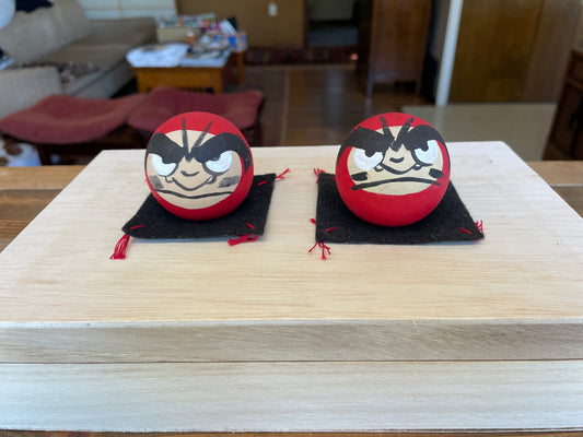 Wood Hand-painted Daruma - 2"
