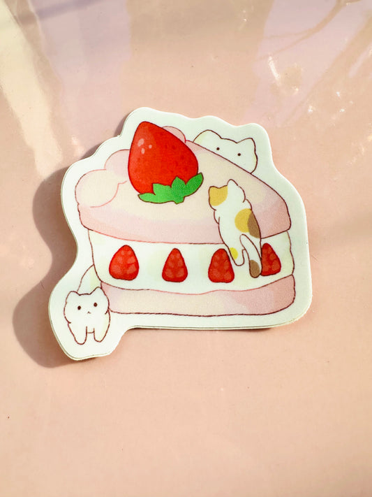 Strawberry Kitty Slice Sticker