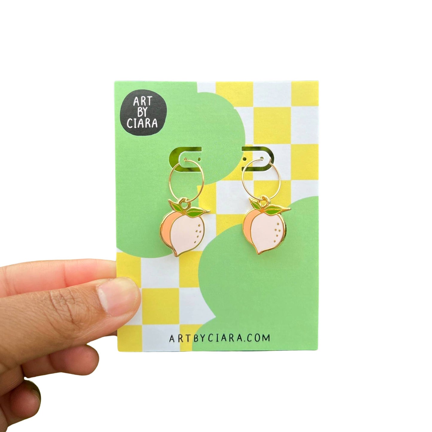 Gold Filled Peach Hoop Earrings