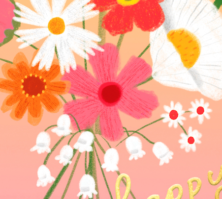 Happy Bouquet Wedding Card