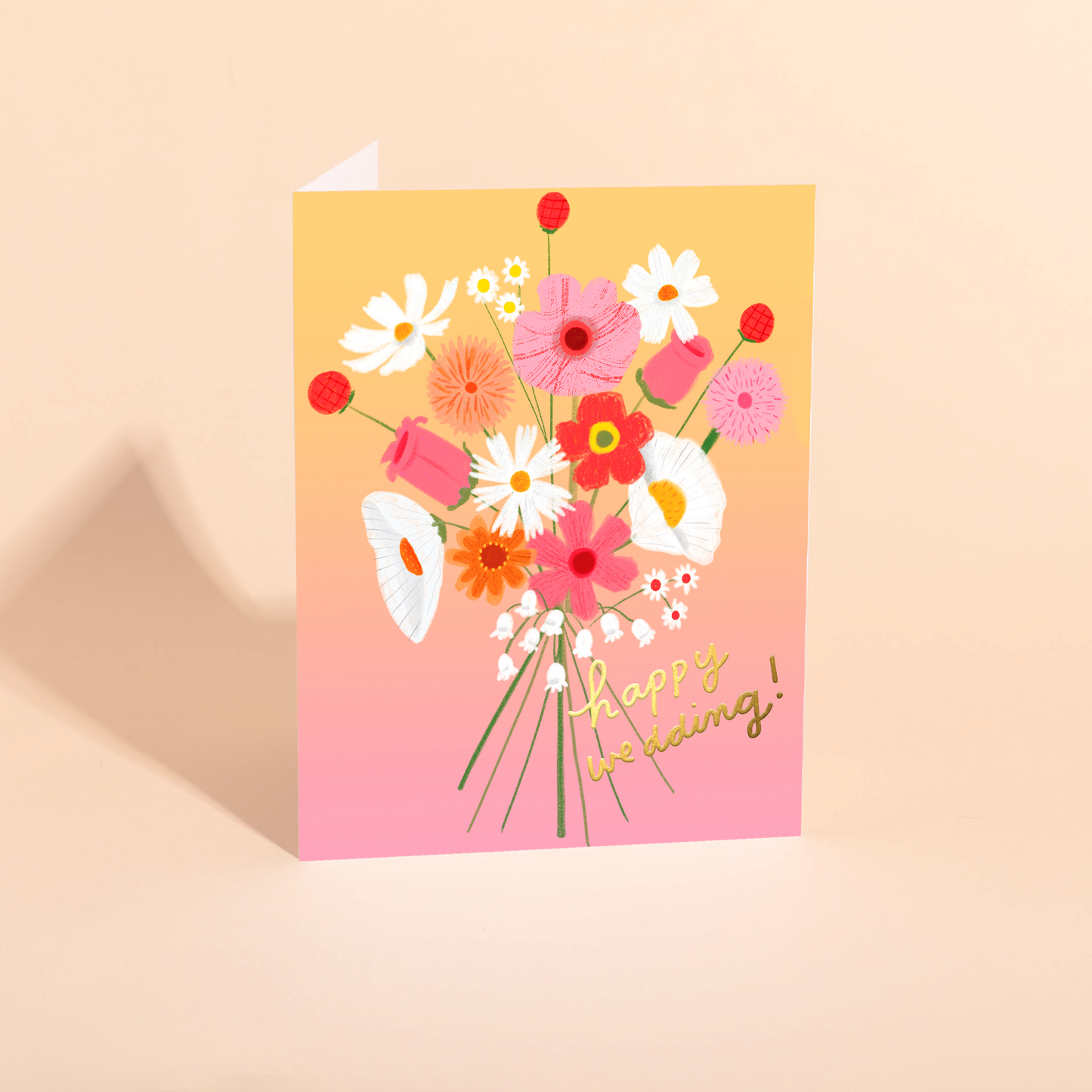 Happy Bouquet Wedding Card