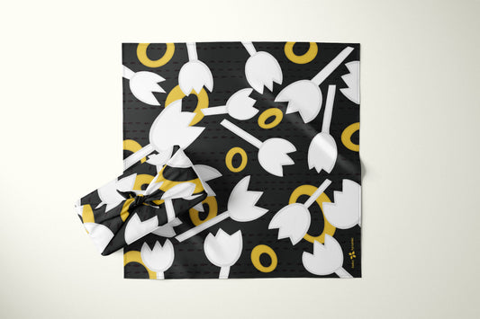 Furoshiki Reusable Japanese Fabric Gift Wrap White Tulip