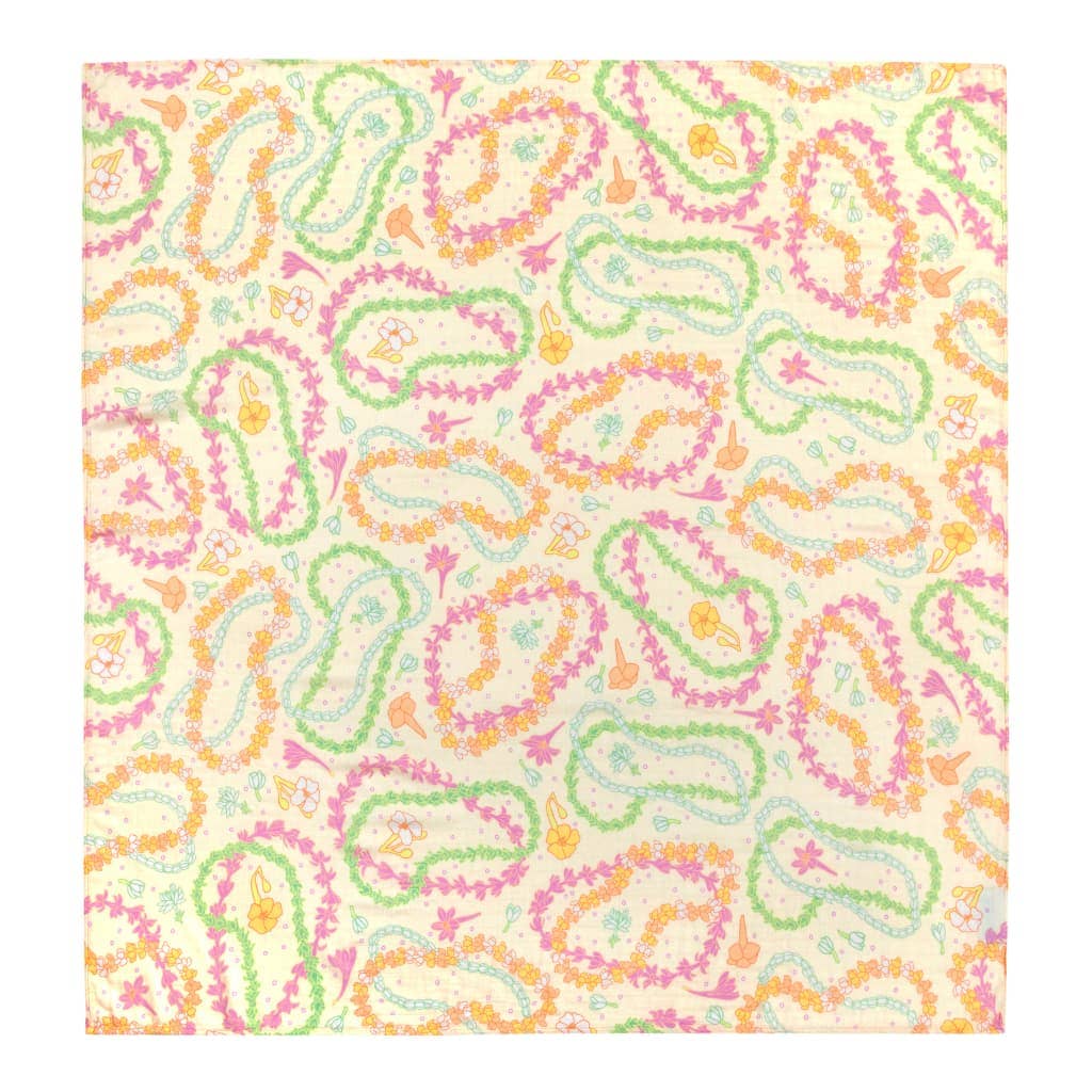 Lei Day in Sand Muslin Swaddle Blanket