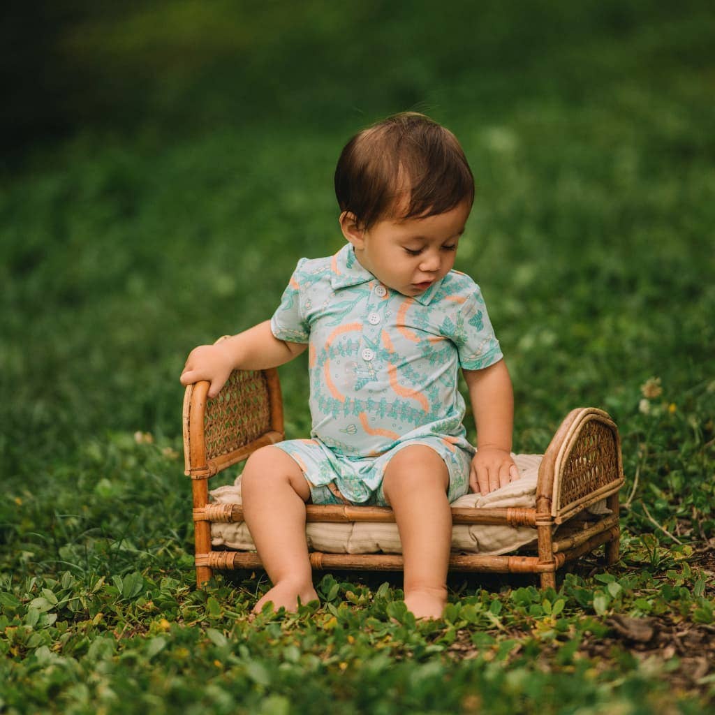 Lei Stand Bamboo Polo Romper