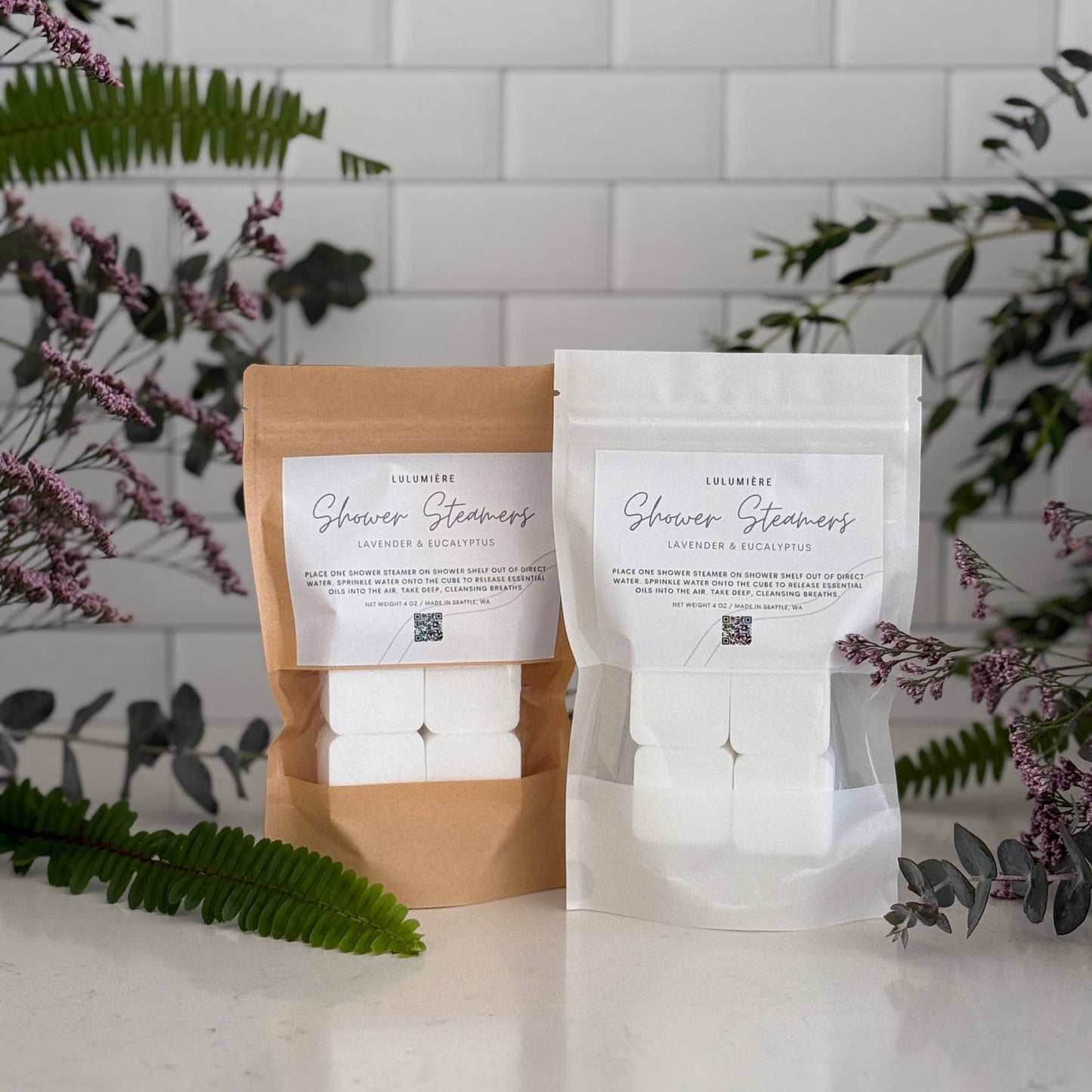 Mini Lavender & Eucalyptus Shower Steamers: Kraft