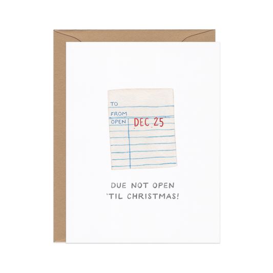 Due Not Open - Library Book Christmas Card