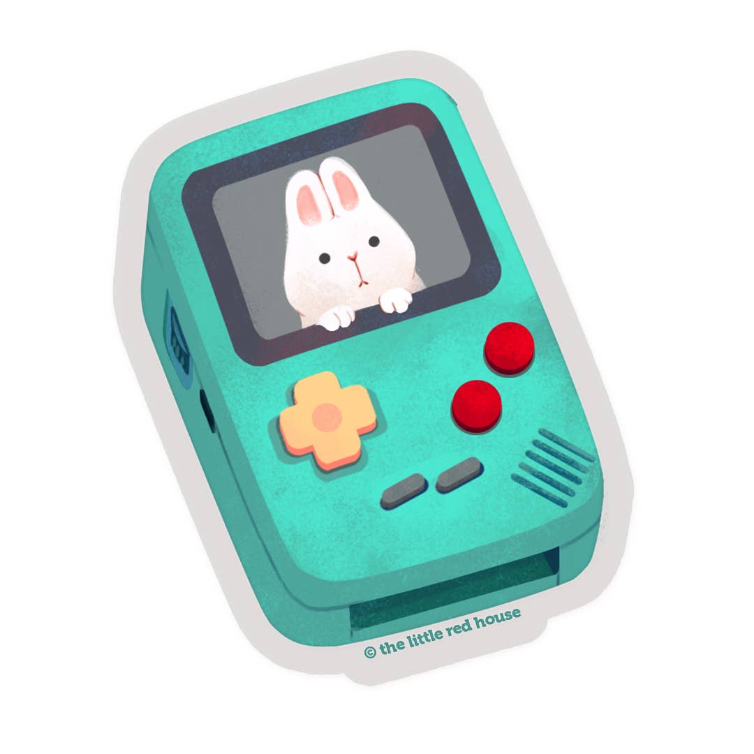 Bunny Game Boy Clear Sticker