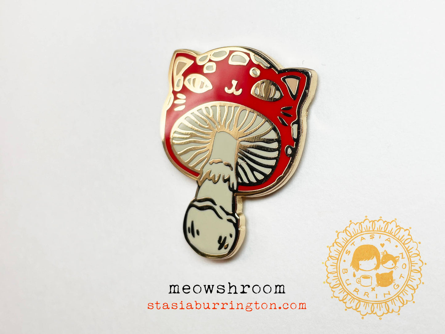 Meowshroom enamel pin