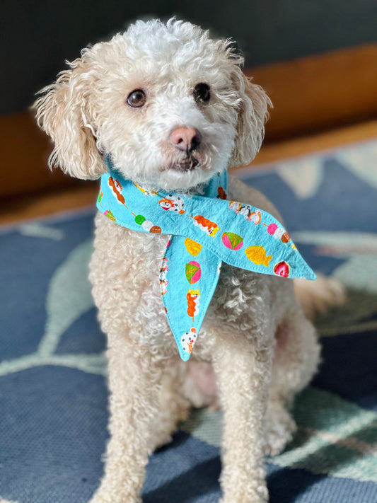 Teal Shiba Snacks Pet Bandana