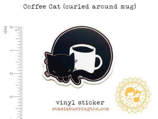 Vinyl Sticker - Coffee Cat Nap