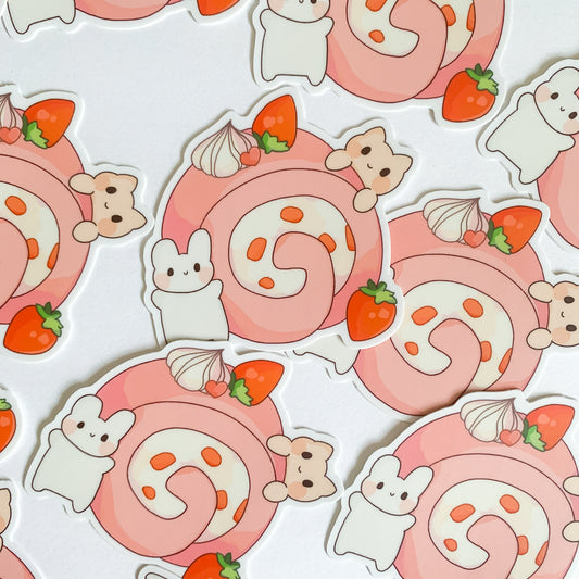 Strawberry Roll Cake Sticker