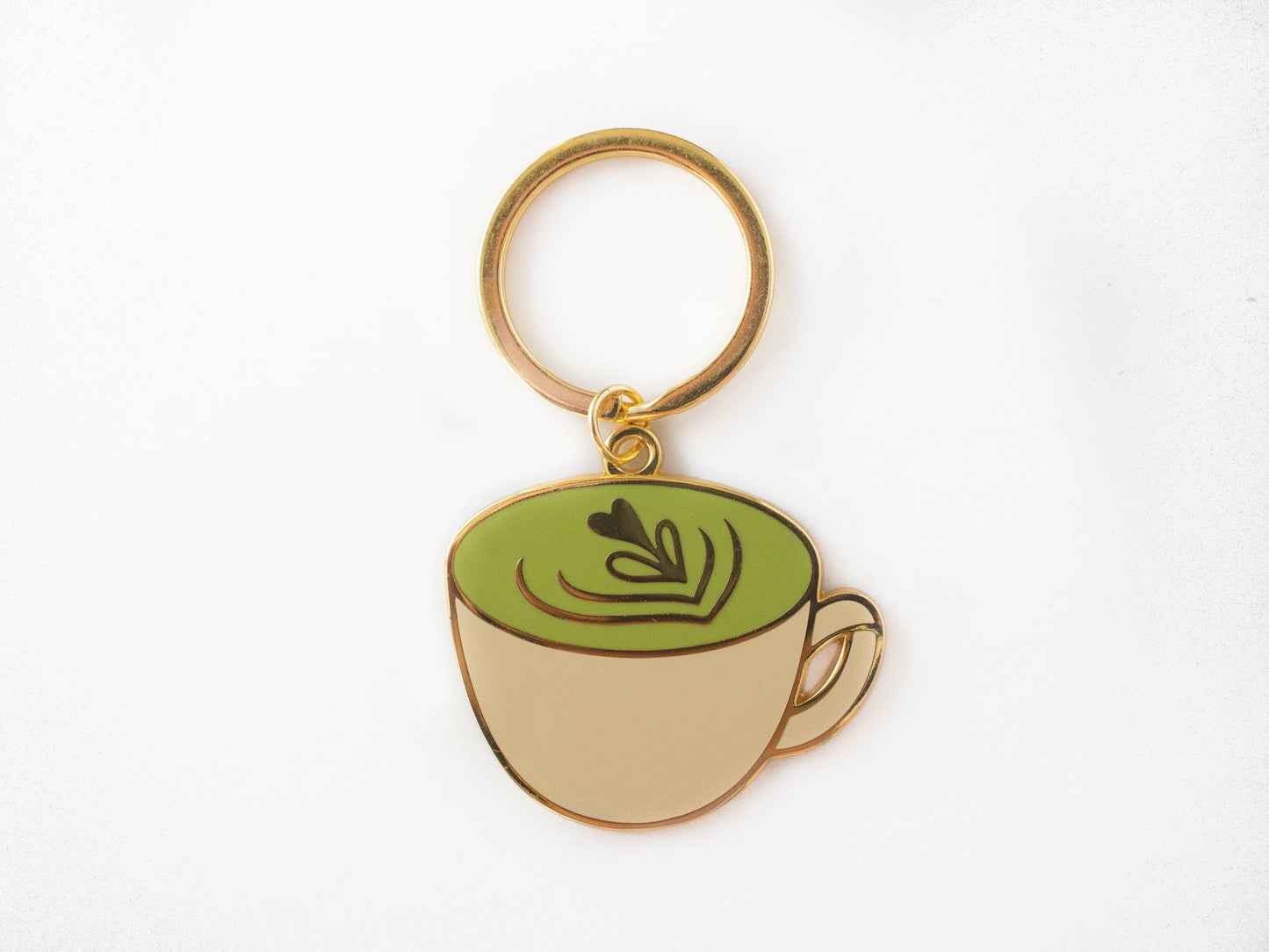 Matcha Latte Metal Keychain