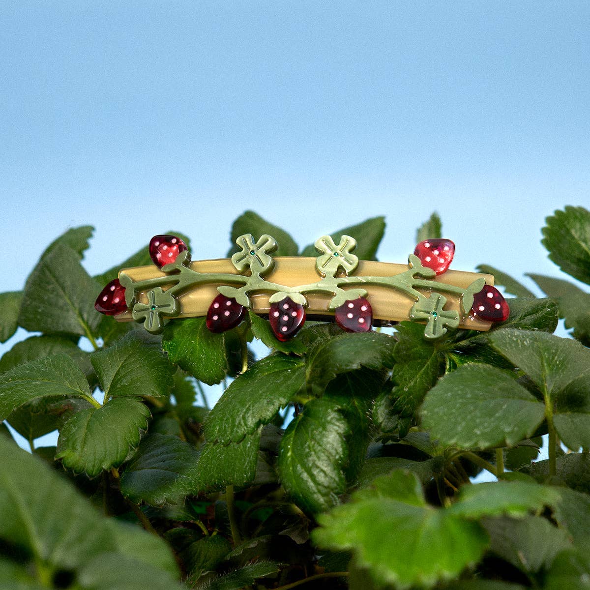 Wild Strawberry French Barrette Acetate Hair Clip Accessory