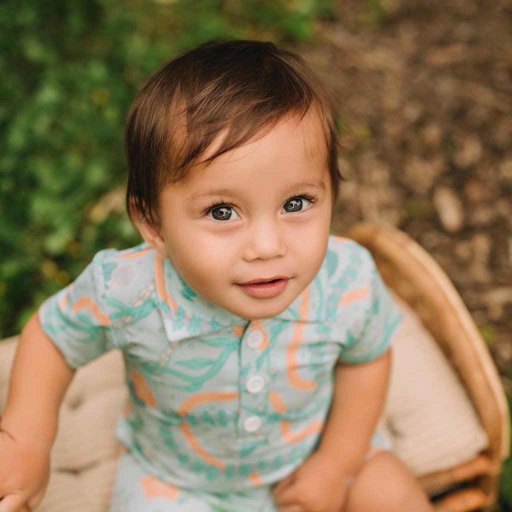 Lei Stand Bamboo Polo Romper