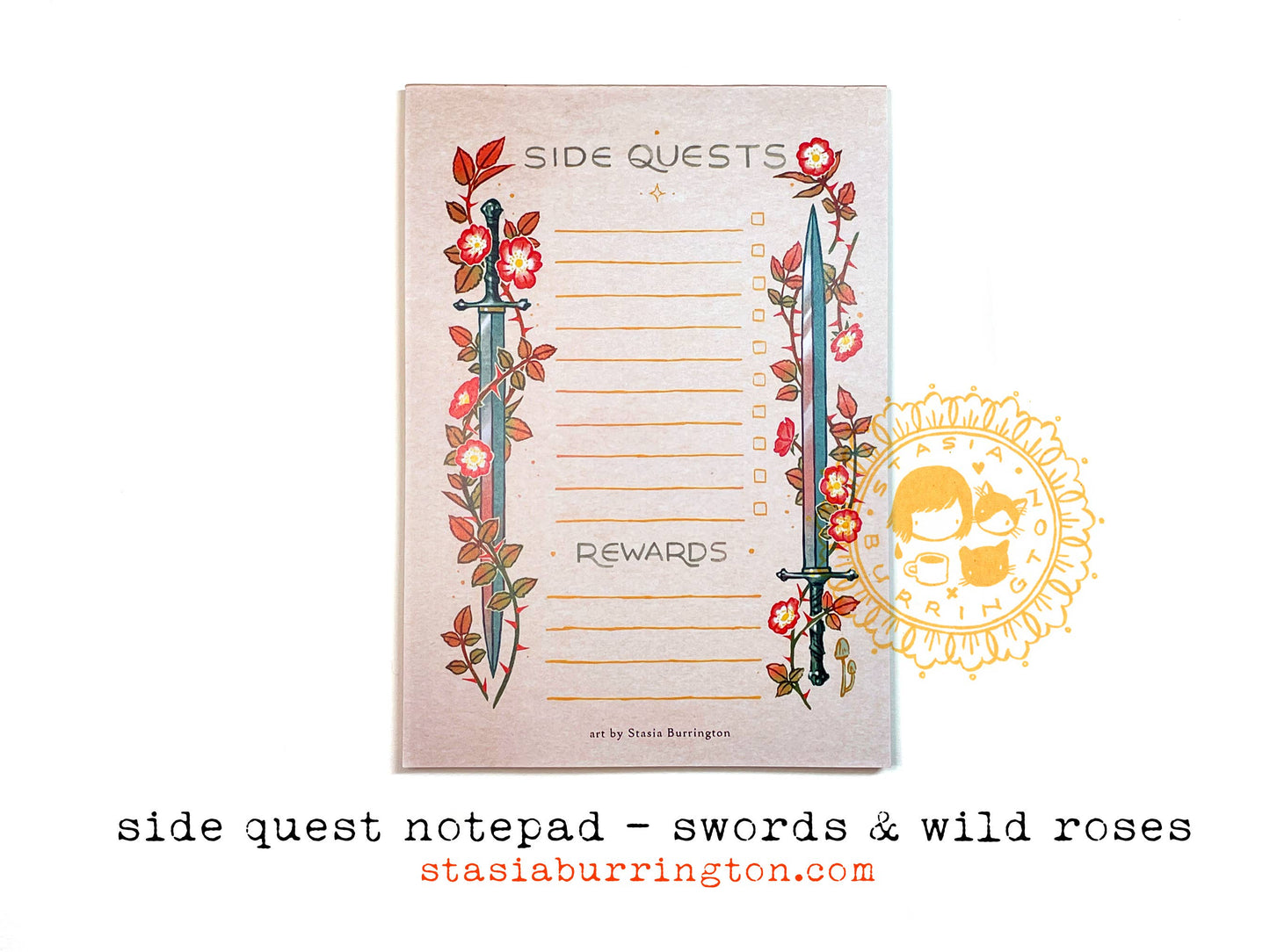 Side Quests Swords Notepad