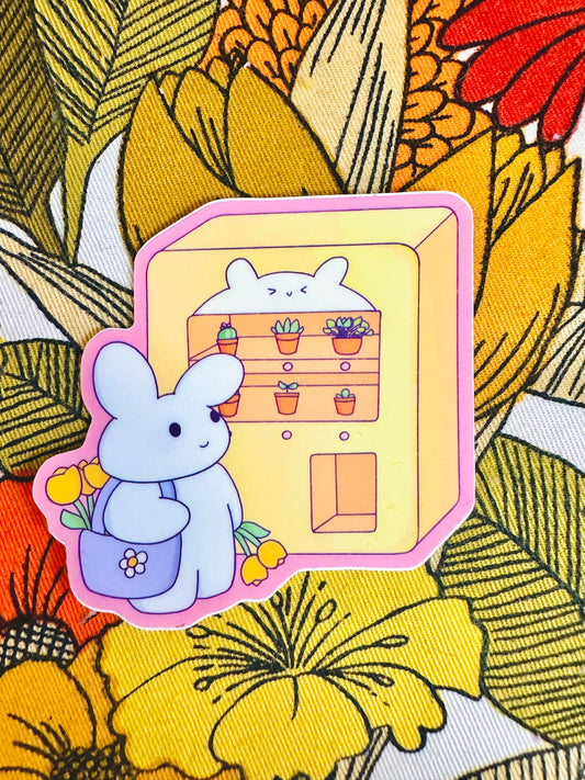 Bunny Plant Vending Machine Sticker