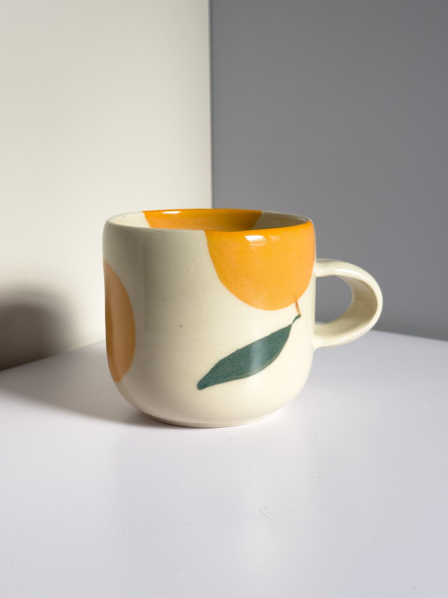 Large Orange Illustrated 8 oz Mug