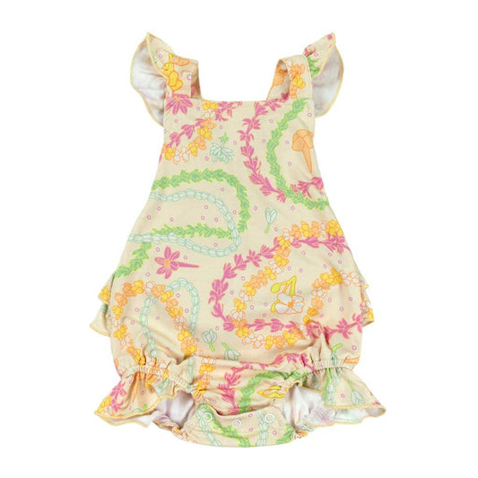 Lei Day in Sand Ruffle Bamboo Romper