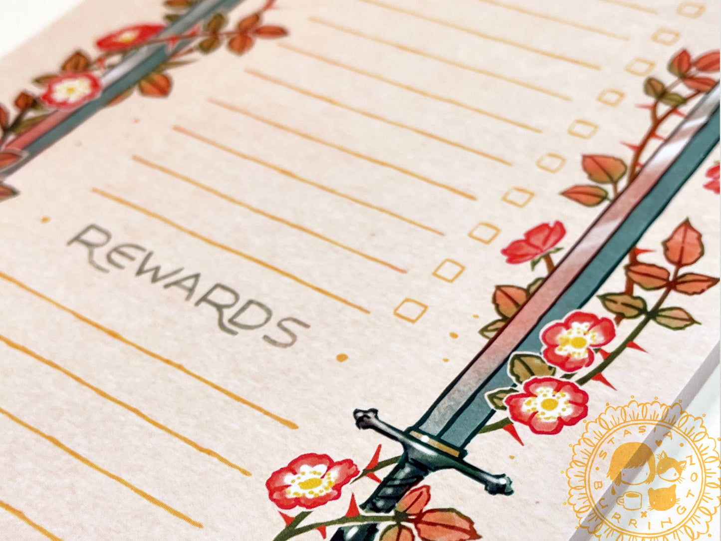 Side Quests Swords Notepad