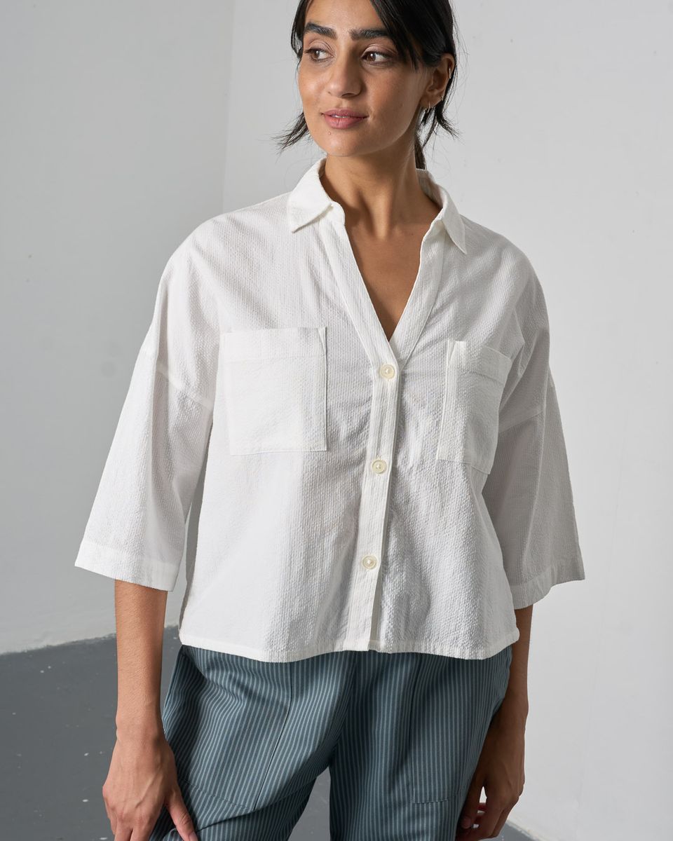 White Ava Oversized Blouse