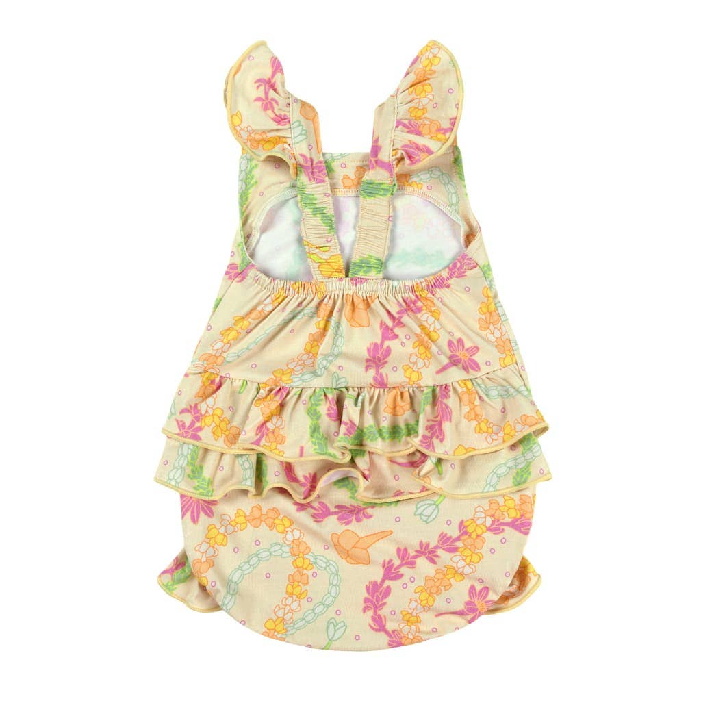 Lei Day in Sand Ruffle Bamboo Romper