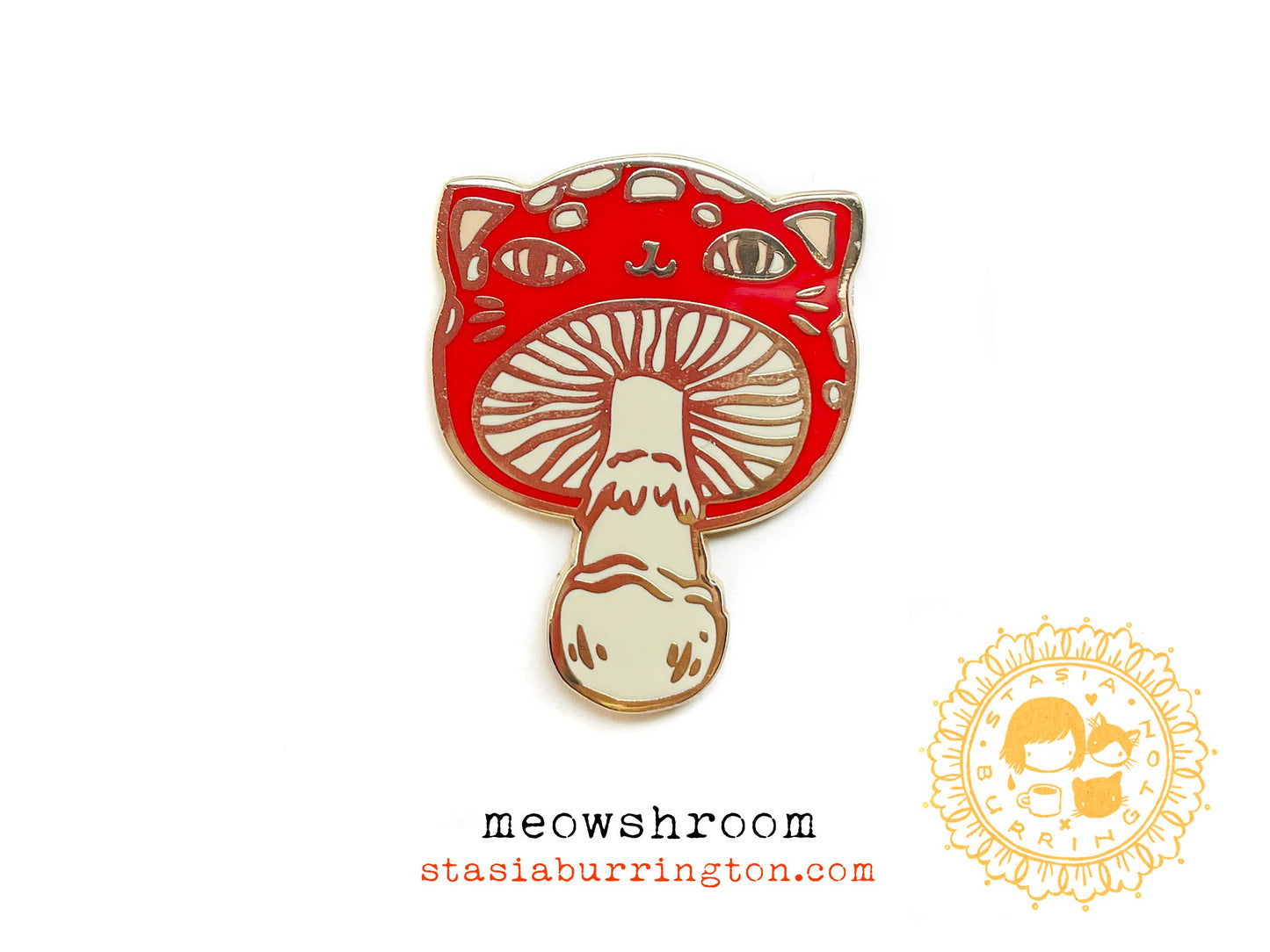 Meowshroom enamel pin