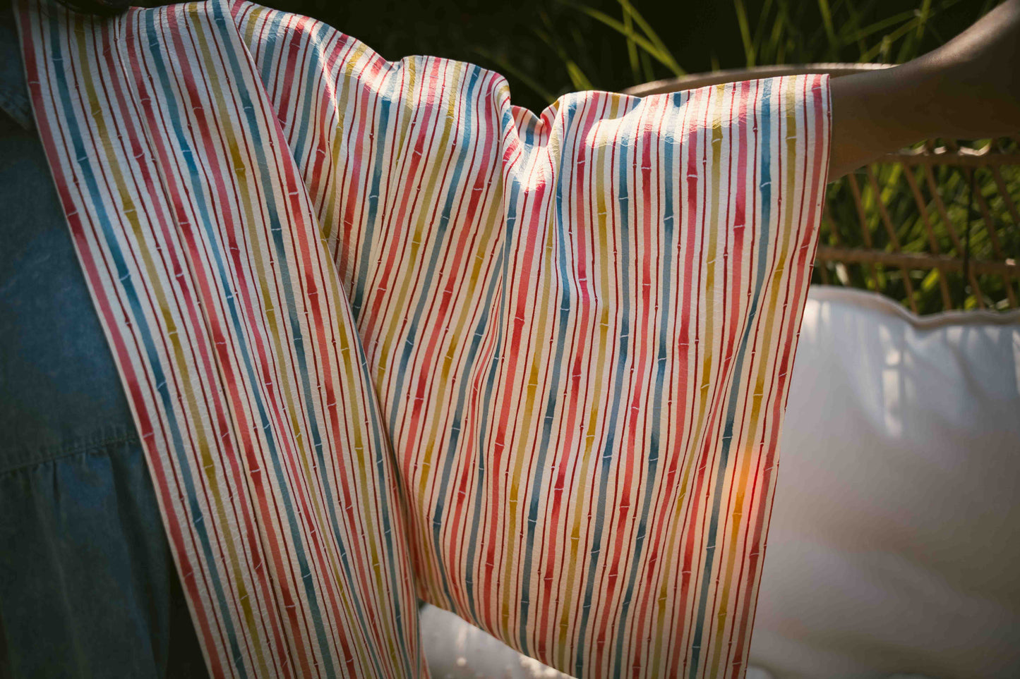 Colorful Bamboo Stripes Haori Vintage Jacket